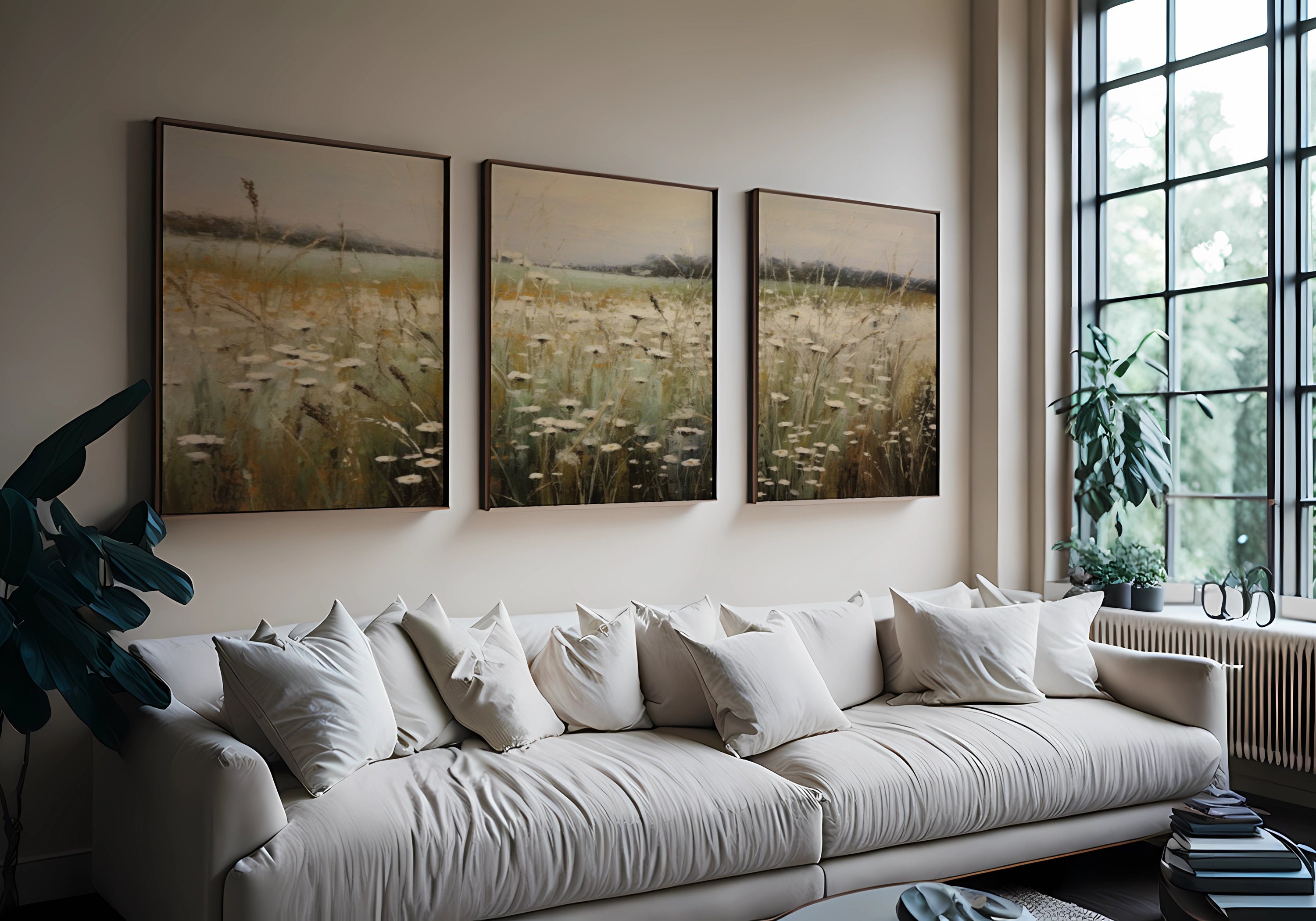 Wildflower Prints 3 Piece Wall Art Wildflower Wall Art Print Landscape ...