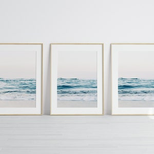 Beach Art, Neutral Beach Prints, Set of 3 Ocean Wall Art, Digital Download Photos, Minimalist Art Photo