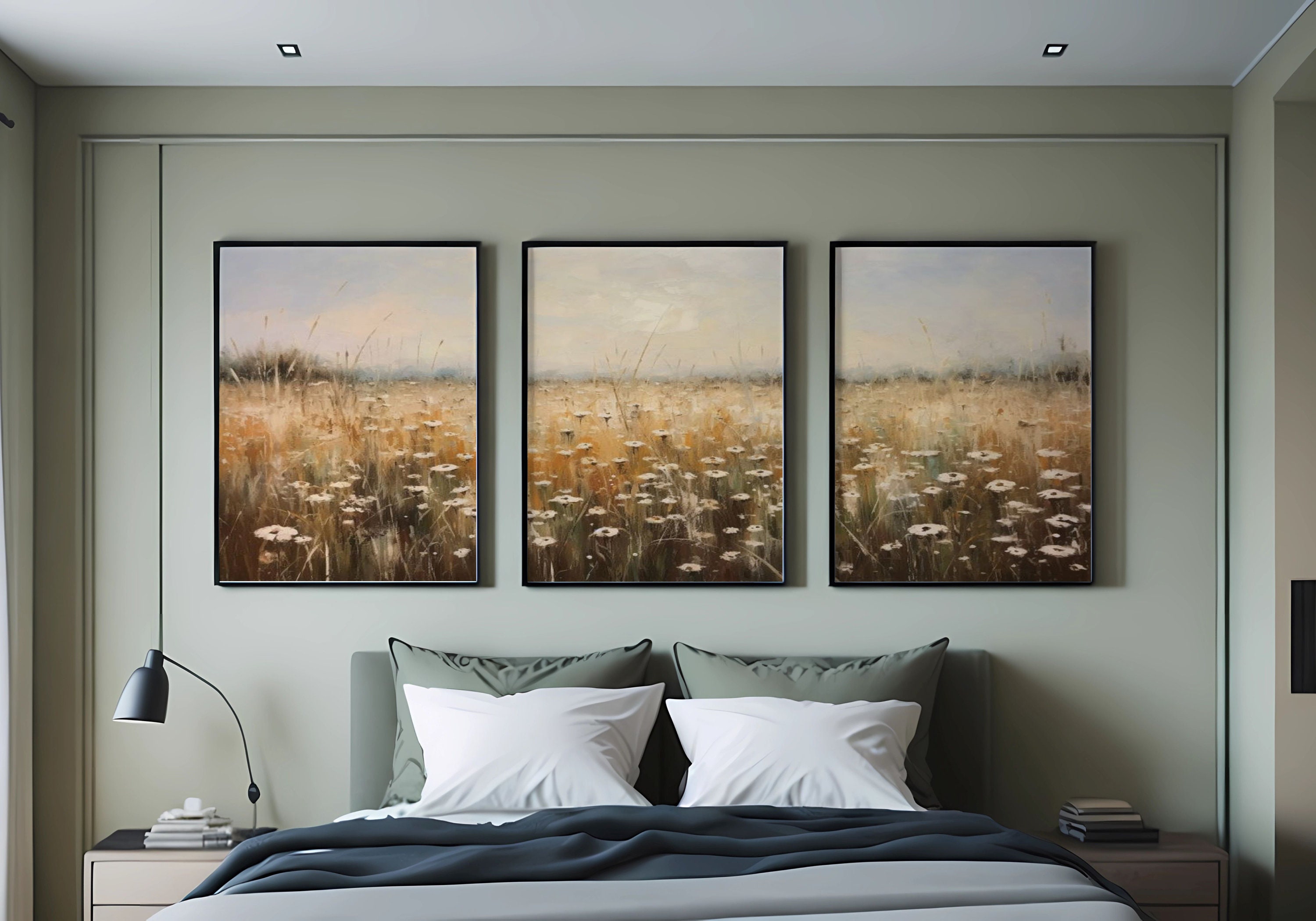 Wildflower Prints 3 Piece Wall Art Wildflower Wall Art Print Landscape ...