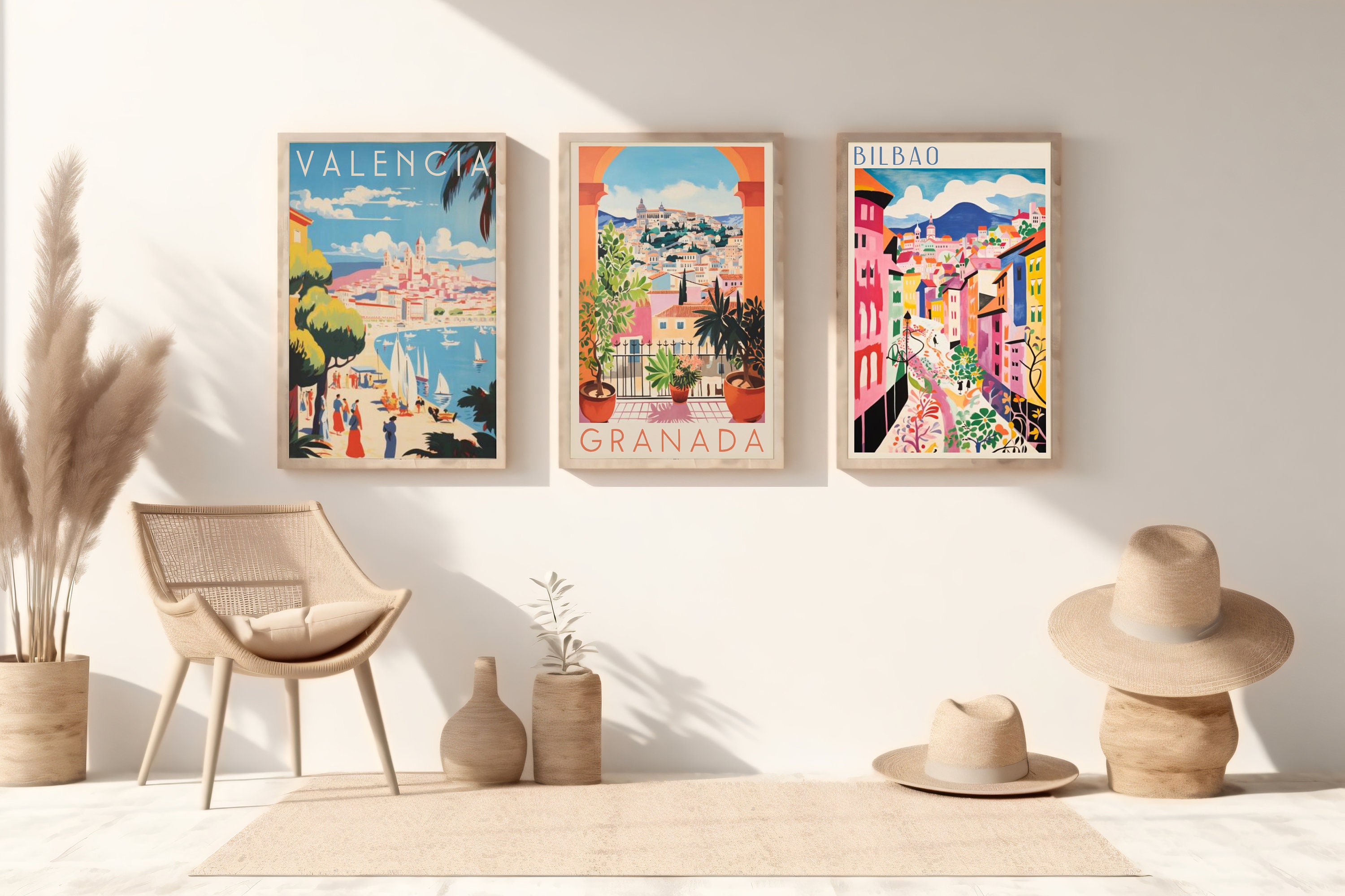 Vintage Spain Travel Posters Spain Art Barcelona Poster Madrid Poster