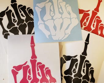 Skeleton Middle Finger Sticker Skeleton Middle Finger Decal- Funny Decal- Bumper Sticker- Middle ...