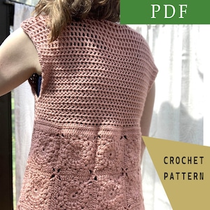 Ophelia Granny Square Mesh Vest // Crochet Pattern
