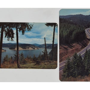 2 Idaho Blanko Vintage Postkarten - Coeur D'Alene - Mid-Century