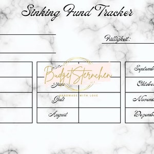 Sinking Fund Tracker, in A6 format to fit Budget Binder as a digital download