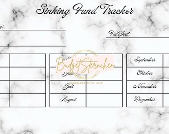 Sinking Fund Tracker, en A6 para adaptarse a Budget Binder como descarga digital