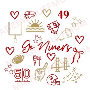 Diseño de los San Francisco 49ers, PNG de la NFL, archivo para camiseta de fútbol americano, archivo para Cricut