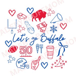 Garabatos PNG de los Buffalo Bills: Diseño de camiseta 716 (Descarga digital)
