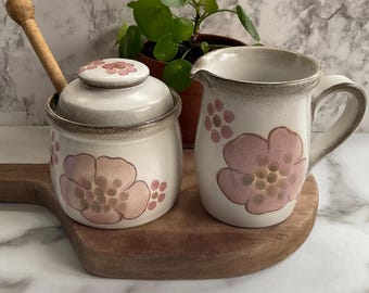 Denby Vintage Gypsy Pattern Cream and Sugar/Honey Stoneware Set