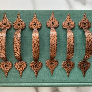 Copper cabinet pulls hammered vintage colonial Amerock hardware