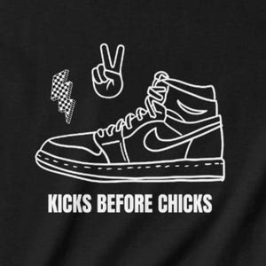 Kids Tshirt Design Files - Nike Shoes-  Kicks Before Chicks PNG Instant Download | Design | Perfect for Little kid T-Shirts & DIY Crafts