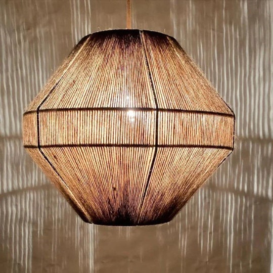 DOITOOL Hemp Rope Woven Lampshade Pendant Light Shade Chandelier Lamp Shades Ceiling Light Pendants Light Fixture Shade Replacement for Floor Table Lamp 