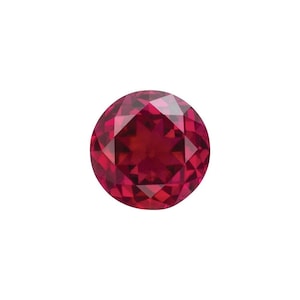 Round Faceted Lab-Grown Ruby