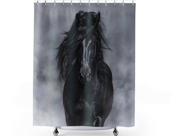 Black Stallion, Polyester Shower Curtain