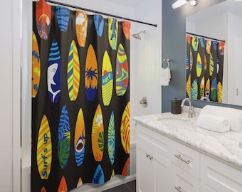 Surf Boards, Polyester Shower Curtain