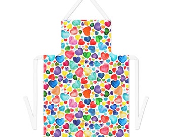 Hearts, Adult Apron (AOP)