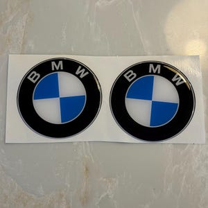 BMW 82mm 3D Gel Emblem Pair | Domed Badge Decals, Center Cap Overlay