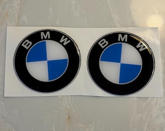 BMW 82mm 3D Gel Emblem Pair | Domed Badge Decals, Center Cap Overlay