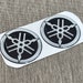 2-Pack 2-1/16" 3D Emblem Decal – Suzuki S Logo Sticker, Black & Chrome Gold Finish (Pro_Bikery)