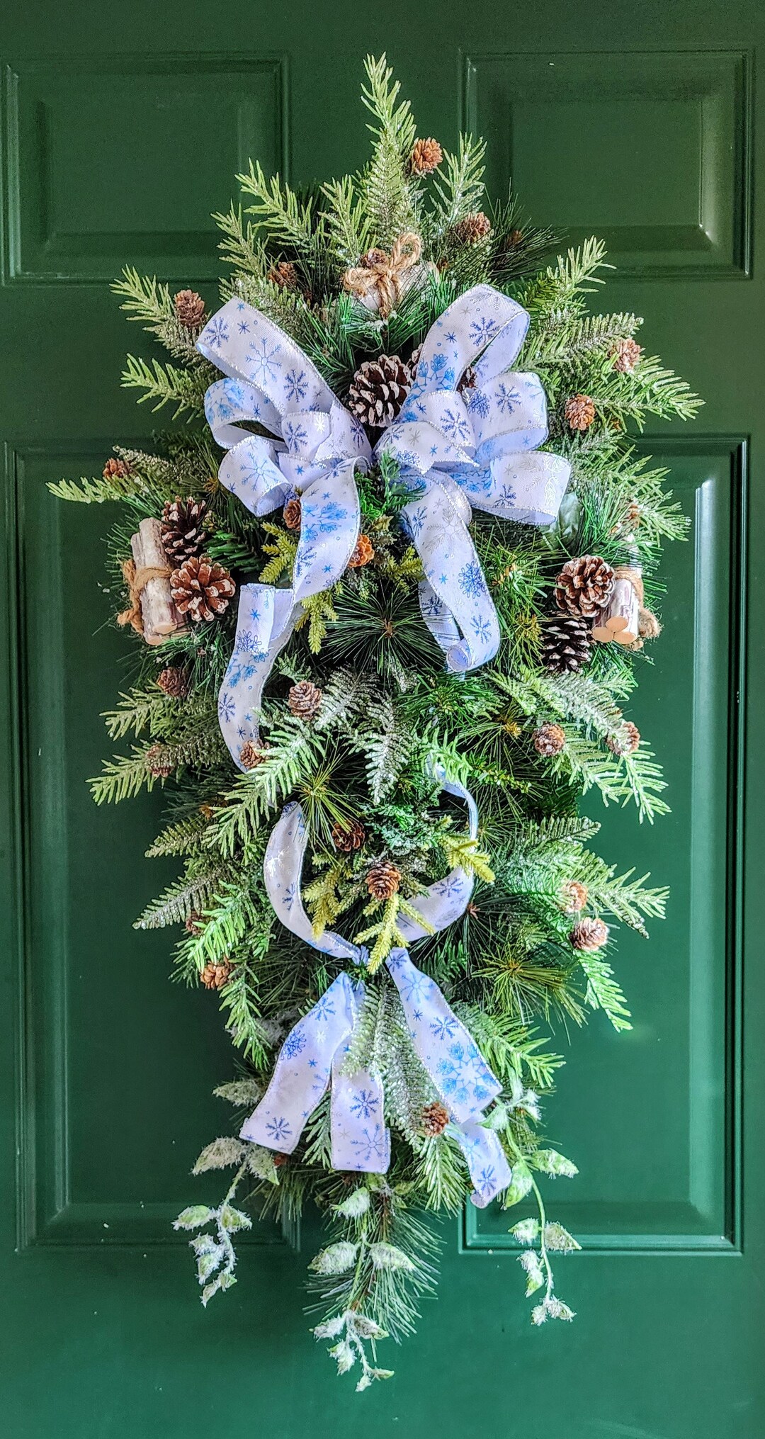 Winter Swag of Evergreens and Pinecones Pine Branch Swag With Etsy