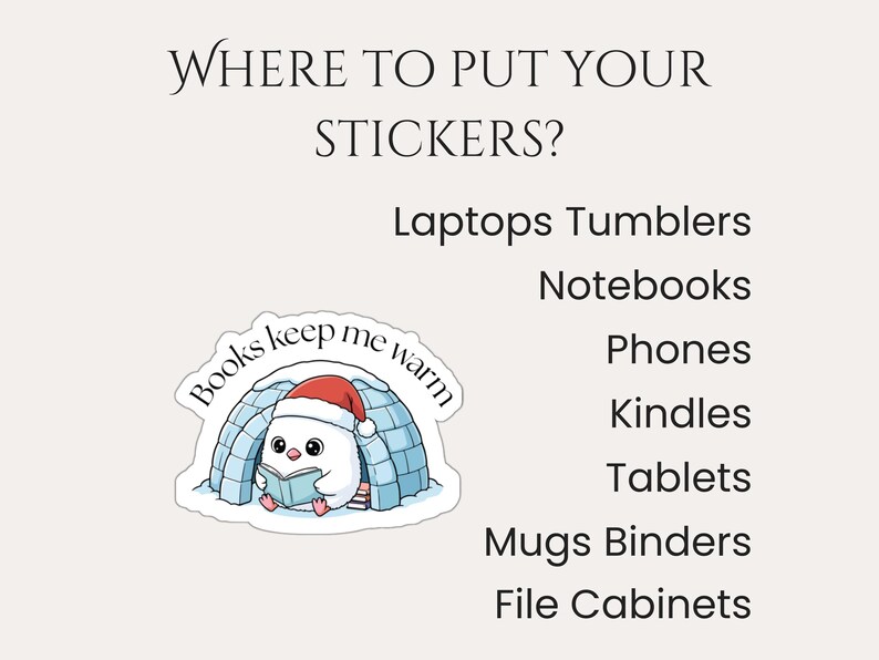 Cozy Winter Reading Capybara Waterproof Sticker Funny Sports and Books Vinyl Decal image 5