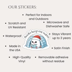 Cozy Winter Reading Capybara Waterproof Sticker Funny Sports and Books Vinyl Decal image 4