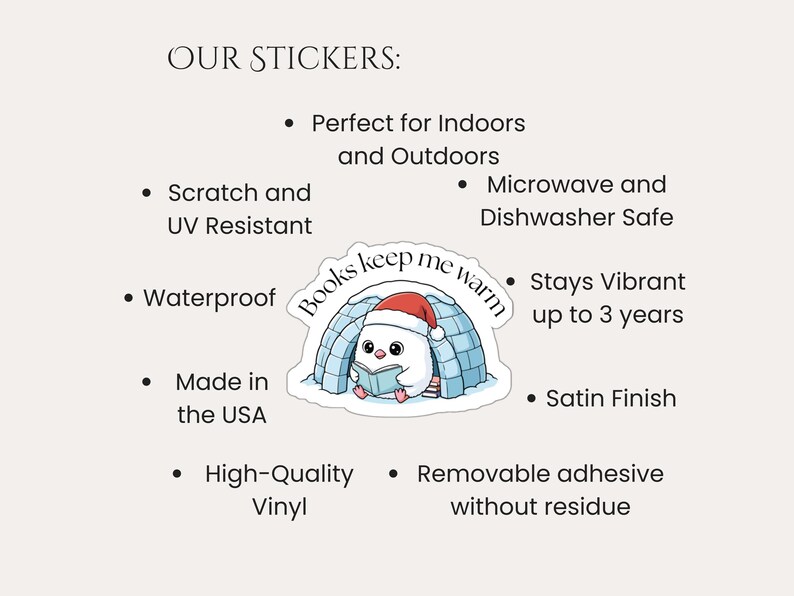 Cozy Winter Reading Capybara Waterproof Sticker Funny Sports and Books Vinyl Decal image 4