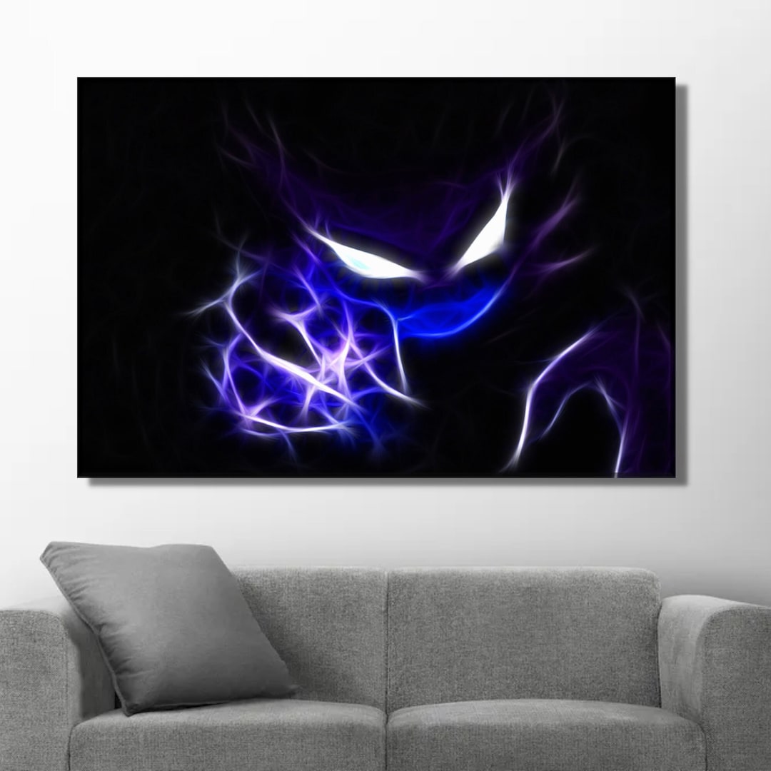 Haunter Pokémon Canvas Art Spooky Ghost Pokemon Outline Etsy