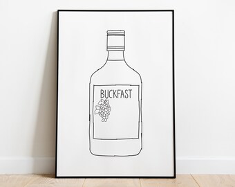 Buckfast alcohol illustration poster