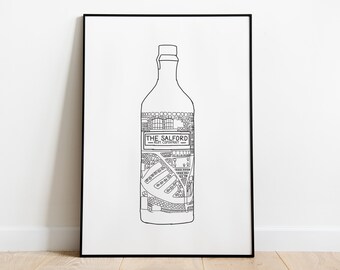 Salford Gin alcohol illustration poster