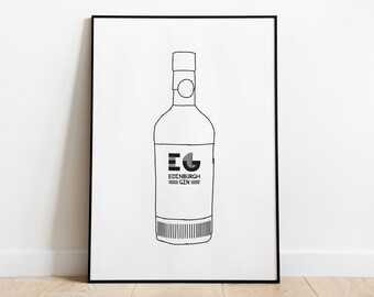 Edinburgh alcohol illustration poster