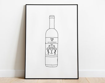Pink A.F. (As Flamingos) Pinot Grigio Rose alcohol illustration poster