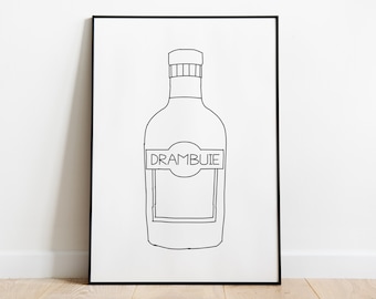 Drambuie Whisky Liqueur alcohol illustration poster