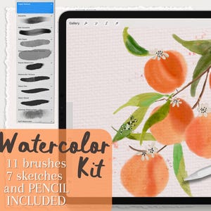 Procreate aquarelpenselenset, procreate-penselenset, realistische aquarel, iPad-penseel, digitale aquarel penselen, schetsstempels