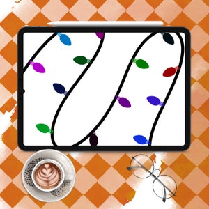 Procreate Christmas Lights | Single Brush | String Lights | Holiday | Digital Art | Create | Decorate | Lettering | Holiday lights