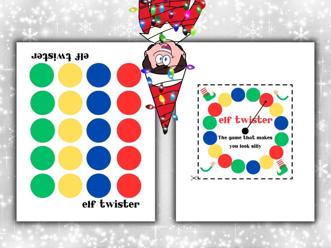 Elf Twister Prop | Printable | Board Game | Christmas Elf | Silly - Etsy