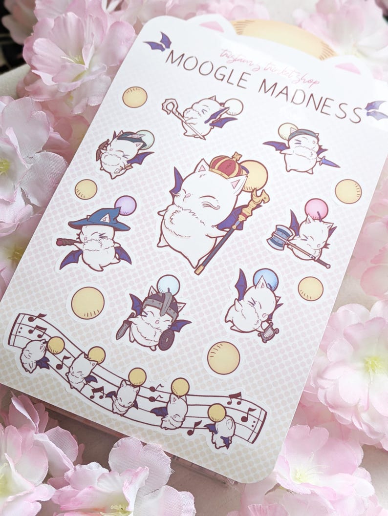 FFXIV Moogle Madness Sticker Sheet - Good King Moggle Mog XII image 1