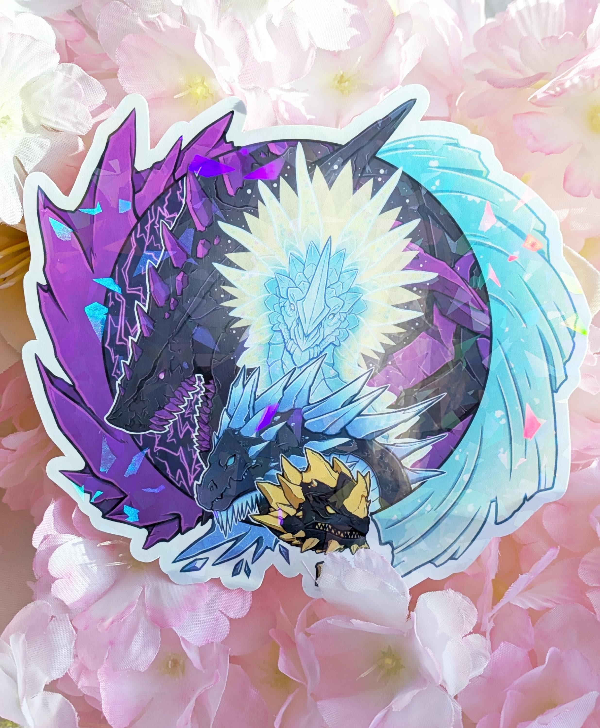 Aurene Dragon Cristal Statue Dragon Aurene Guild Wars 2 - PVC Transparent - 14x25x22cm - Collection Jeu Vidéo Statuette Aurene Dragon