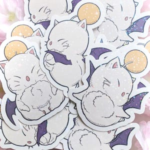 FFXIV モーグリ ステッカー - ビニール キラキラ ラミネート ステッカー 3 枚セット