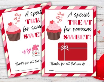 Teacher Appreciation Gift Card Holder Template | Printable Special Treat for Someone Sweet | Pink Gnome last minute gift, Thank you gift