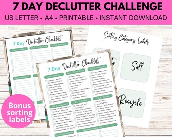 Declutter challenge a 7 day printable cleaning checklist for a clutter free home