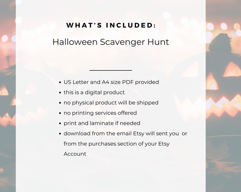 Halloween Scavenger Hunt | Printable Outdoor Treasure Hunt for Kids ...