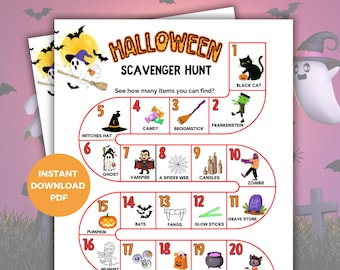 Halloween Scavenger Hunt | Printable Outdoor Treasure Hunt for Kids | Outdoor Scavenger Hunt | Kids Fall Activity | Indoor Halloween games