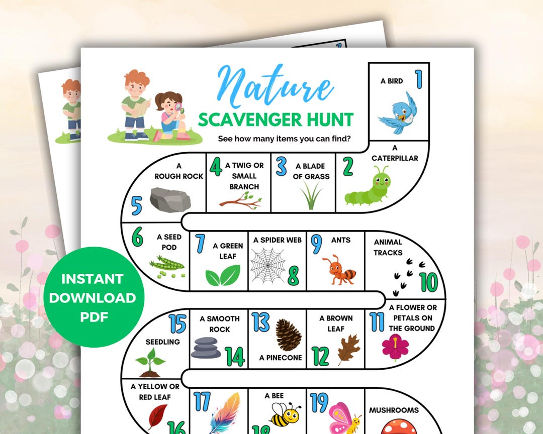 Nature Scavenger Hunt for Kids | Printable Outdoor Treasure Hunt for ...