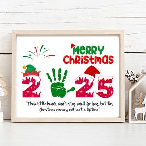 Merry Christmas 2025 Handprint Art for preschool and daycare, Toddlers handprint craft, Handprint poem, Handprint Christmas Gift 2024 - PDF