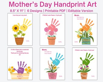 Mothers day flower handprint | Mom handprint Craft | Handprint Art | Handprint Bouquet | Flower Handprint Mothers day | Handprint Flower