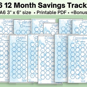 Monthly Savings Challenge Tracker | Savings Challenge Printable |Savings Challenge Bundle | A6 Savings Challenge | Set of 12
