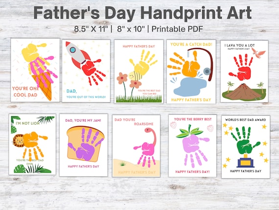 DIY gift for dad, fathers day handprint, Fathers day gift from kids, handprint art, fathers day handprint keepsake art