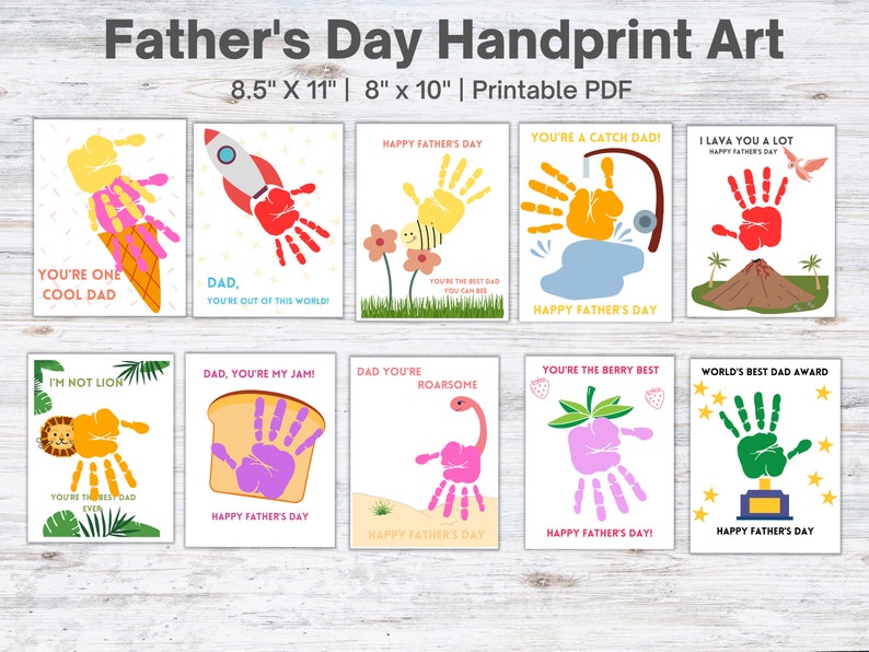 DIY Geschenk für Papa, Vatertag Handabdruck, Vatertagsgeschenk von Kindern, Handabdruck Kunst, Vatertag Handabdruck Andenken Kunst Bild 1