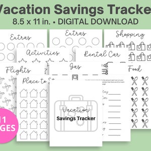 Vacation Savings Tracker, Vacation Fund, Vacation Savings Challenge, Vacations Savings, Saving Tracker, Vacation, Savings Challenge Bundle