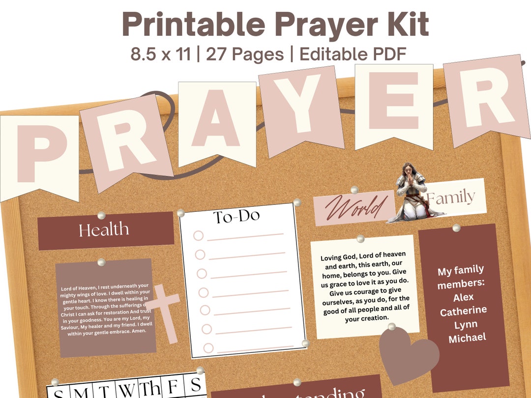 Prayer Board, Editable Prayer Board Kit, Prayer Board Printable, Prayer Prayer Board, Editable Prayer Board Kit, Prayer Board Printable, Prayer